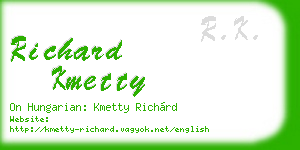 richard kmetty business card