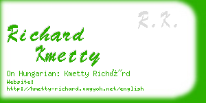 richard kmetty business card